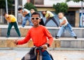 Boy hip hop dancer exercising outdoors Royalty Free Stock Photo