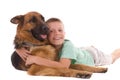 Boy and his best friend Royalty Free Stock Photo