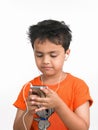 Boy with his cell phone Royalty Free Stock Photo