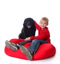 A boy and his dog Royalty Free Stock Photo