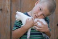 Boy and his pet Royalty Free Stock Photo