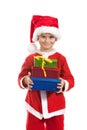 Boy holding a christmas gift