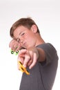 Boy holding fidget spinner