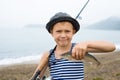 Boy holding a fish Royalty Free Stock Photo