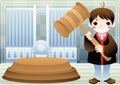 boy holding gavel. Vector illustration decorative design Royalty Free Stock Photo
