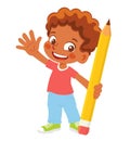 Boy holding pencil Royalty Free Stock Photo