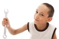 Boy holding spanner Royalty Free Stock Photo