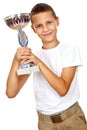 Boy holding sport cup