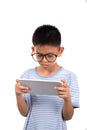 Boy holding tablet. Royalty Free Stock Photo