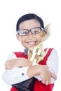 Boy proud of his achievement Royalty Free Stock Photo