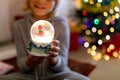 Boy at home at Christmas time Royalty Free Stock Photo