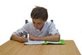 Boy with homework Royalty Free Stock Photo