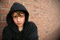 Boy in hooded top