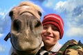 Boy, horse and dogs Royalty Free Stock Photo