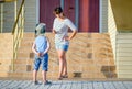 Boy with Ice Cream Being Scolded by Angry Mother Royalty Free Stock Photo