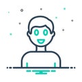 Mix icon for Boy, juvenile and fellow Royalty Free Stock Photo