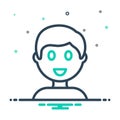 Mix icon for Boy, pupil and fellow Royalty Free Stock Photo
