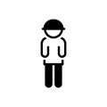 Black solid icon for Boy, bloke and youngster Royalty Free Stock Photo