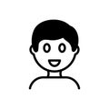 Black solid icon for Boy, youth and pupil Royalty Free Stock Photo