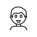 Black line icon for Boy, lad and pupil Royalty Free Stock Photo