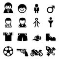 Boy icon set Royalty Free Stock Photo