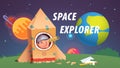 Boy inside rocket playing space explorer astronaut