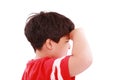 Boy intently looking far away Royalty Free Stock Photo