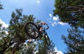 a boy jumping with his mountain bike Royalty Free Stock Photo