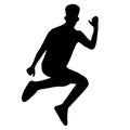 boy jumping for fun silhouette vector Pro Vector Royalty Free Stock Photo