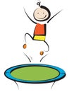 Boy jumping on trampoline Royalty Free Stock Photo