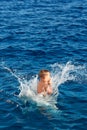 Boy jumping into water Royalty Free Stock Photo