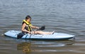 Boy in a Kayak Royalty Free Stock Photo