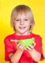 Boy kid child eating corn flakes cereal Royalty Free Stock Photo