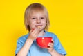 Boy kid child eating corn flakes cereal Royalty Free Stock Photo