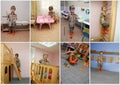 Boy in kindergarden collage