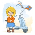 BOY KITE Cartoon Vector Illustration Set Royalty Free Stock Photo