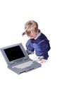 Boy and laptop Royalty Free Stock Photo