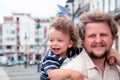 Boy laughing with daddy Royalty Free Stock Photo