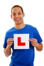 Boy learner driver Royalty Free Stock Photo