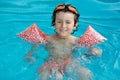 Boy learning to swim Royalty Free Stock Photo