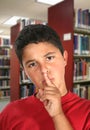 Boy in Library Royalty Free Stock Photo