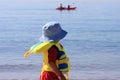 Boy with life vest Royalty Free Stock Photo