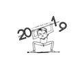 Boy lifting a heavy weight work of next year 2019