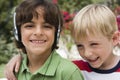 Boy Listening Music With Friend Royalty Free Stock Photo