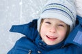 Boy little have fun winter outdoor