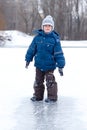 Boy little have fun winter outdoor