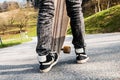 Boy and longboard