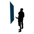 A boy looking board, silhouette vector Royalty Free Stock Photo