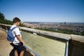 Boy looking at Lyon city Royalty Free Stock Photo