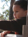 Boy Looking Over Fence Royalty Free Stock Photo